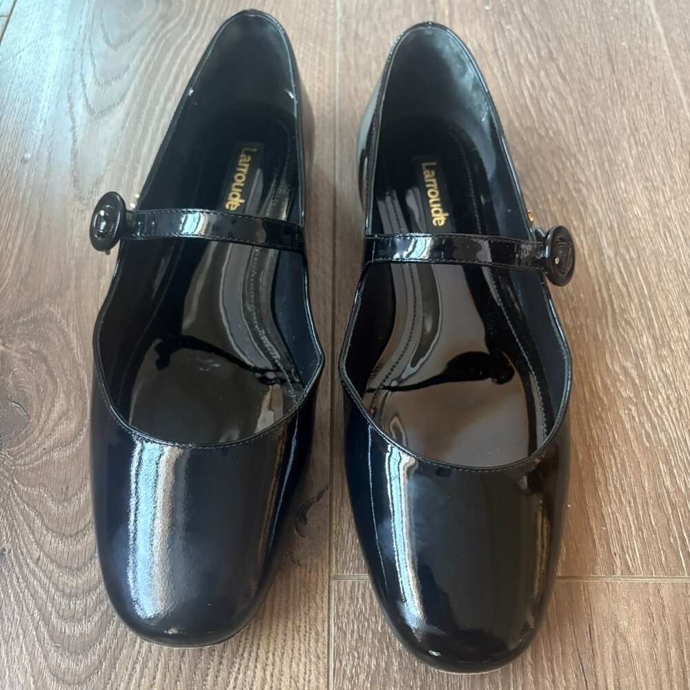 Larroude Black Patent Mary Janes - 8.5 Women's